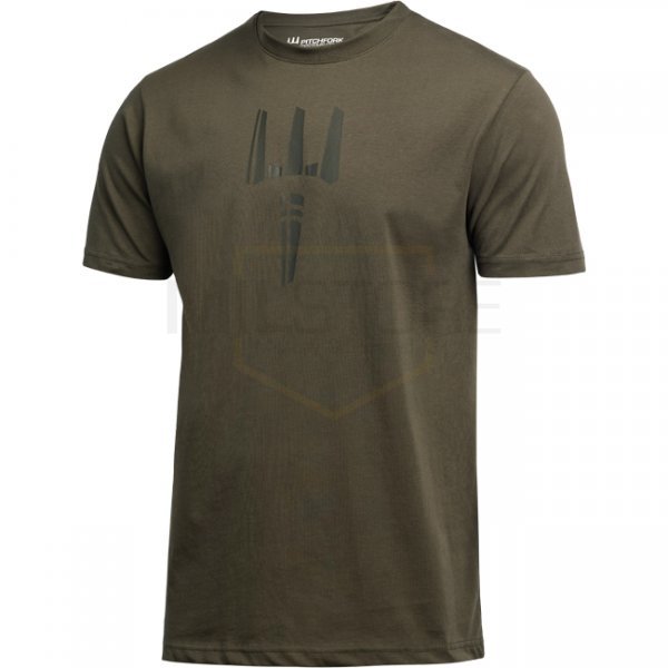 Pitchfork Trident Print T-Shirt - Ranger Green - S