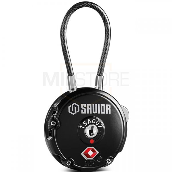 Savior Equipment 3-Digit Cable Lock - Black