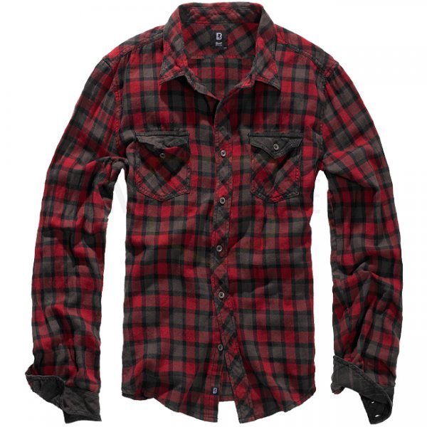 Brandit Checkshirt Duncan - Red / Brown - 4XL