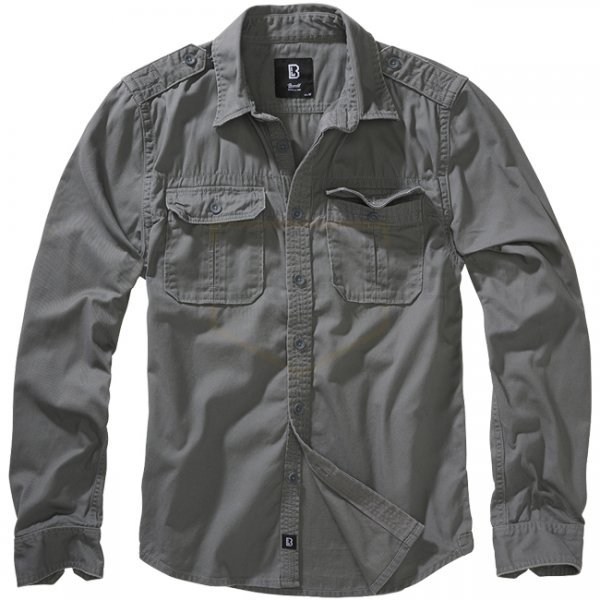Brandit Vintage Shirt Longsleeve - Charcoal - 5XL