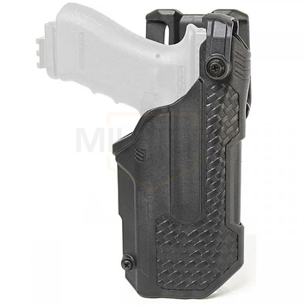 BLACKHAWK T-Series L3D LB RDS Duty Holster Basketweave Glock 17/19/22/23/31/32/45/47 TLR-1/2 RH - Black