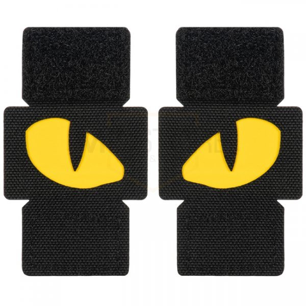 M-Tac Yellow Tiger Eyes Laser Cut Patch - Black