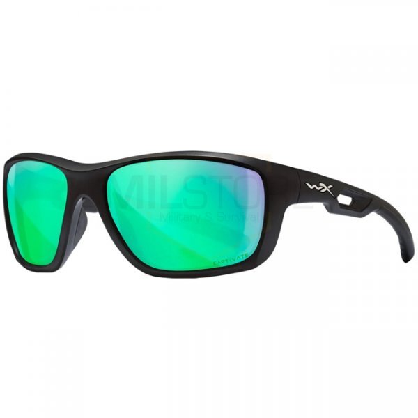 Wiley X WX Aspect Captivate Polarized Green Mirror - Black