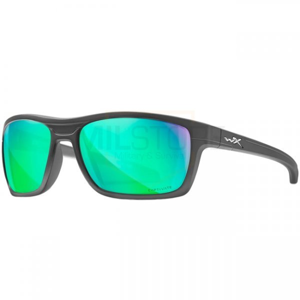 Wiley X WX Kingpin Captivate Polarized Green Mirror - Grey