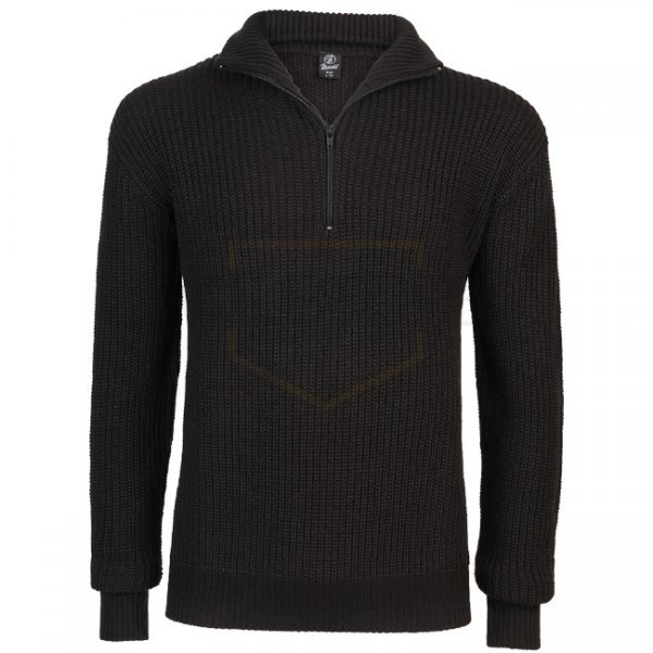 Brandit Marine Pullover Troyer - Black - 3XL