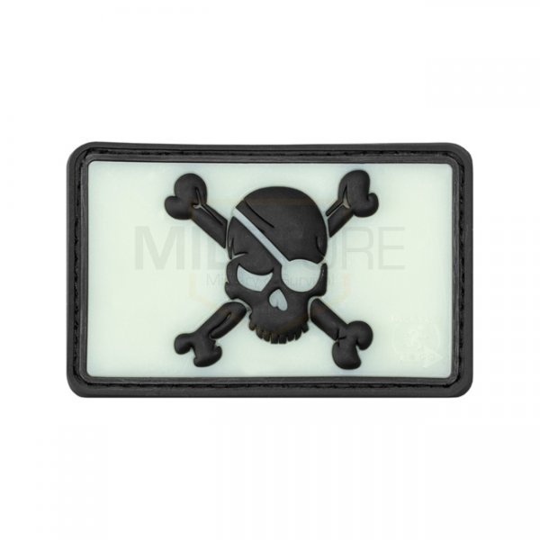 JTG Pirate Skull Rubber Patch - Glow Back