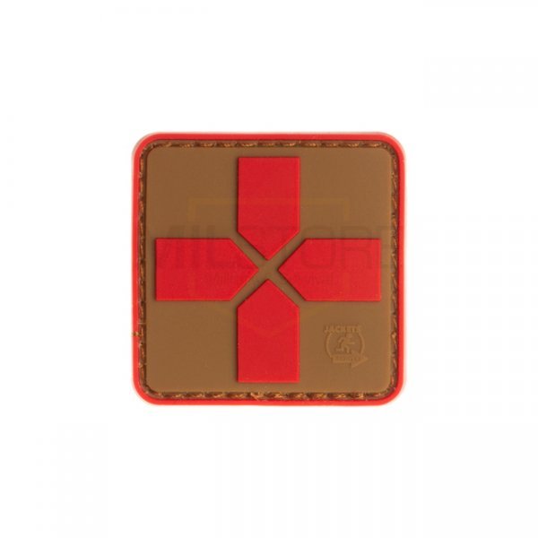 JTG Red Cross Rubber Patch 40mm - Coyote Red