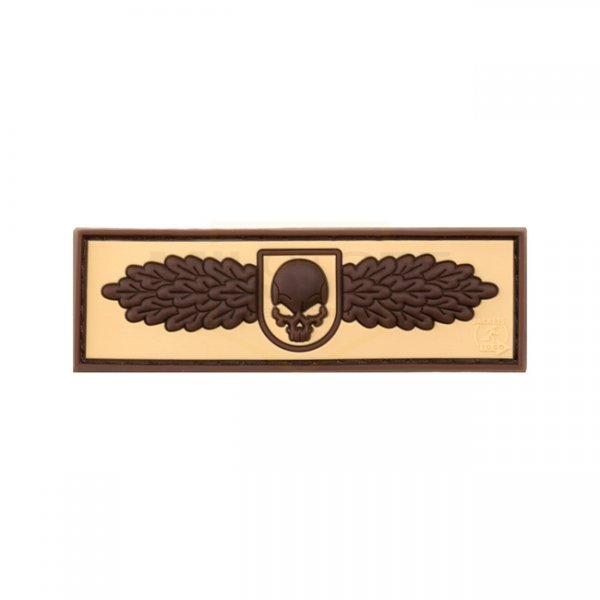 JTG SOF Skull Badge Rubber Patch - Desert