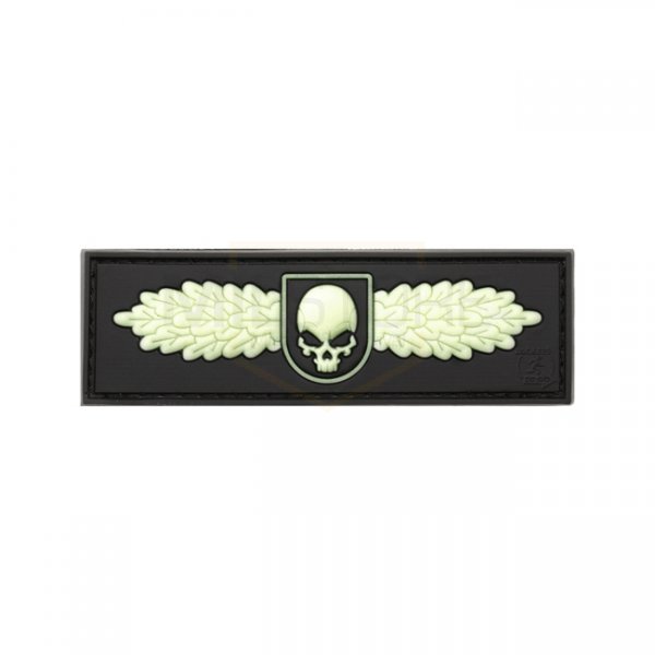 JTG SOF Skull Badge Rubber Patch - Glow in the Dark