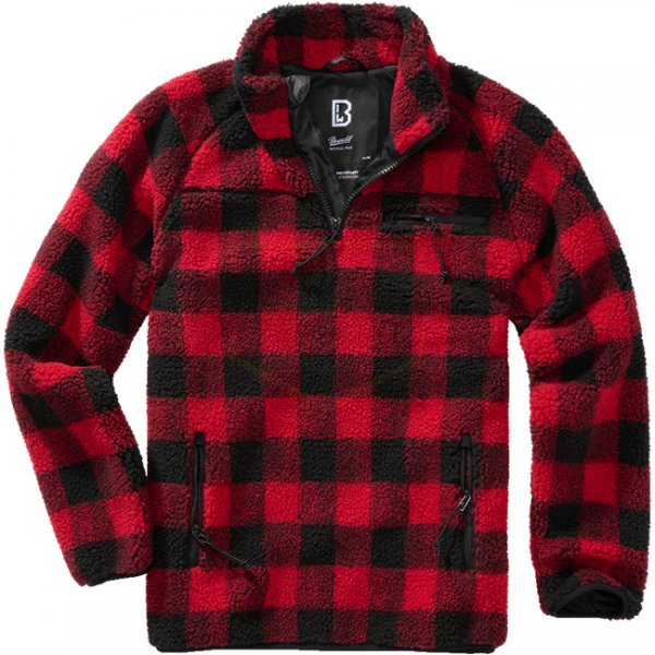 Brandit Teddyfleece Troyer - Red / Black - M