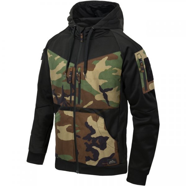 Helikon-Tex Rogue Tactical Hoodie FullZip - Black / US Woodland - XS