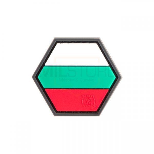 JTG Hexagon Bulgarian Flag Rubber Patch - Black