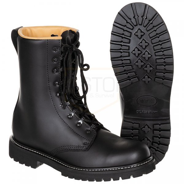 MFH Combat Boots Full-Grain Leather - Black - 49