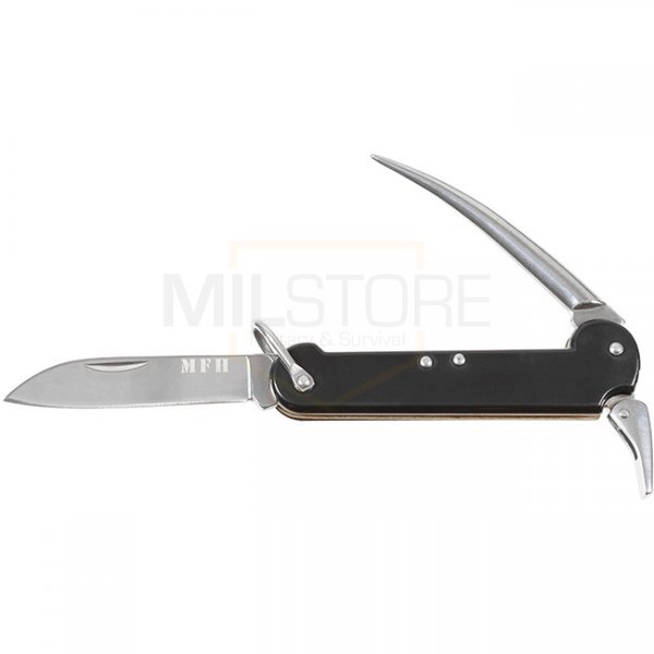 MFH BW Navy Pocket Knife Marlinspike - Black