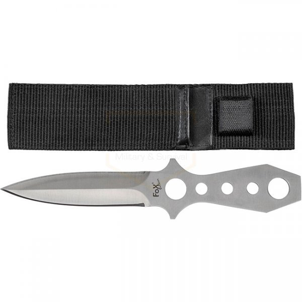 FoxOutdoor Throwing Knife Double Edged - Silver