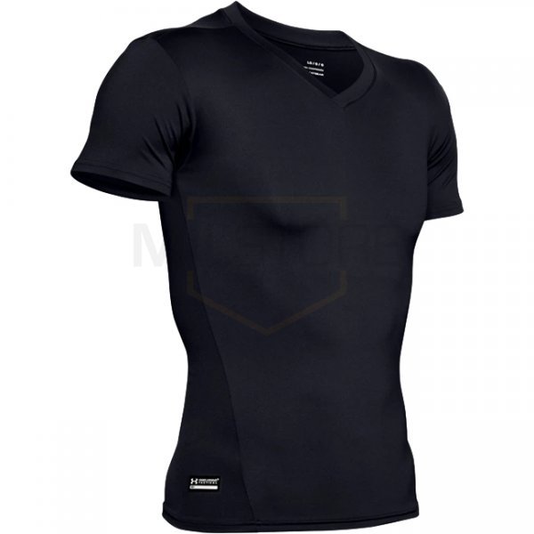 Under Armour Mens Tactical HeatGear Compression V-Neck T-Shirt - Black - S