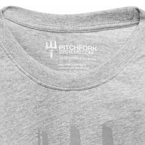 Pitchfork Trident Print T-Shirt - Heather Grey - S