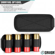 Savior Equipment 12GA Shotgun Shell Card 4 Rounds - Black