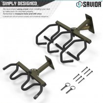 Savior Equipment Angle Adjustable Rifle Wall Rack 3 Slots - Olive