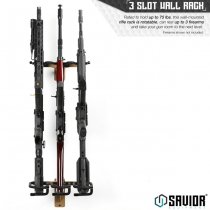 Savior Equipment Angle Adjustable Rifle Wall Rack 3 Slots - RAL 8000