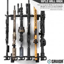 Savior Equipment Rifle Wall Rack 6 Slots - Black