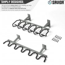 Savior Equipment Rifle Wall Rack 6 Slots - Grey