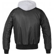 Brandit MA1 Sweat Hooded Jacket - Black / Grey - 6XL