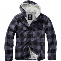 Brandit Lumberjacket Hooded - Black / Grey - 7XL