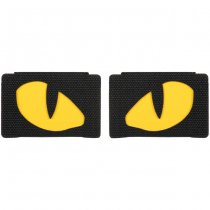 M-Tac Yellow Tiger Eyes Laser Cut Patch - Black