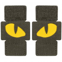 M-Tac Yellow Tiger Eyes Laser Cut Patch - Ranger Green