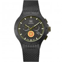 Glock Watch Black Titanium Case & Green Silicone Strap