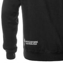 Pitchfork Casual Hoodie White Print - Black - XL