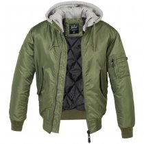 Brandit MA1 Sweat Hooded Jacket - Olive / Grey - L