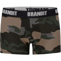 Brandit Boxershorts Logo 2-pack - Dark Camo / Black - L