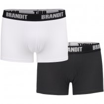 Brandit Boxershorts Logo 2-pack - White / Black - 3XL