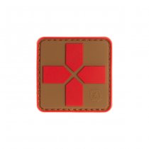 JTG Red Cross Rubber Patch 40mm - Coyote / Red