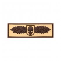 JTG SOF Skull Badge Rubber Patch - Desert