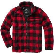 Brandit Teddyfleece Jacket - Red / Black - M