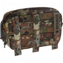 Clawgear Medium Horizontal Utility Pouch Zipped Core - Flecktarn