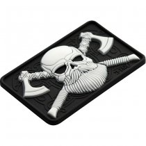 M-Tac Bearded Skull 3D Rubber Patch - White