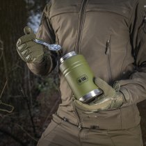 M-Tac Stainless 750ml Thermos & Folding Spoon - Olive