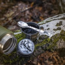 M-Tac Stainless 750ml Thermos & Folding Spoon - Olive