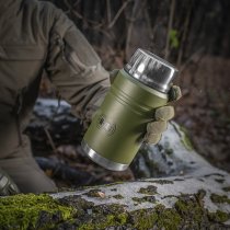 M-Tac Stainless 750ml Thermos & Folding Spoon - Olive