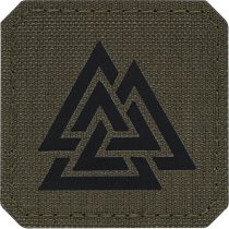 M-Tac Valknut Laser Cut Square Patch - Ranger Green / Black