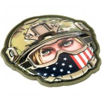 M-Tac Emoji USA Girl 1 Rubber Patch - Multicam